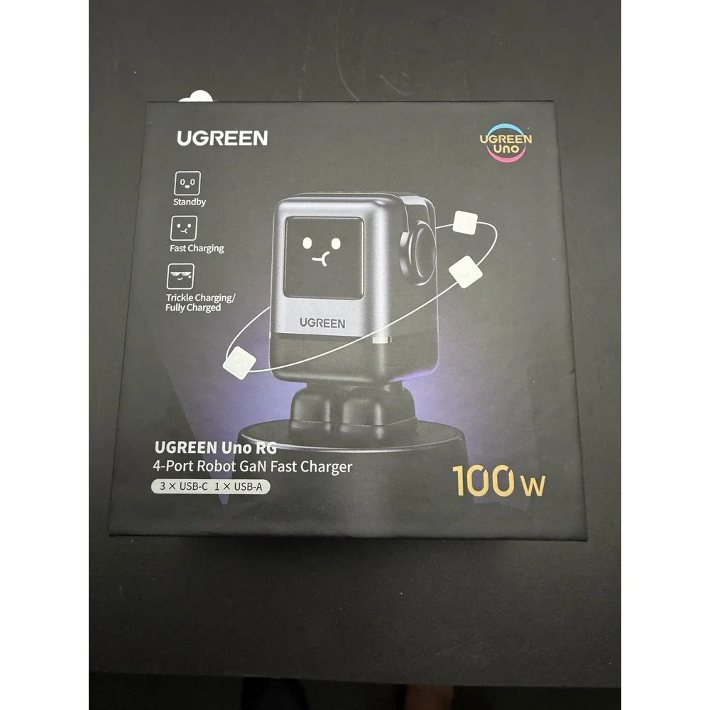 UGREEN Uno RG 100W 4-Port GaN Robot Fast Charger 3 USB-C 1 USB-A X688 NIB